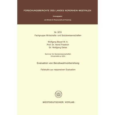 Evaluation von Berufswahlvorbereitung, Taschenbuch von Wolfgang Beywl, VS Verlag für Sozialwissenschaften, 978-3-531-03215-3
