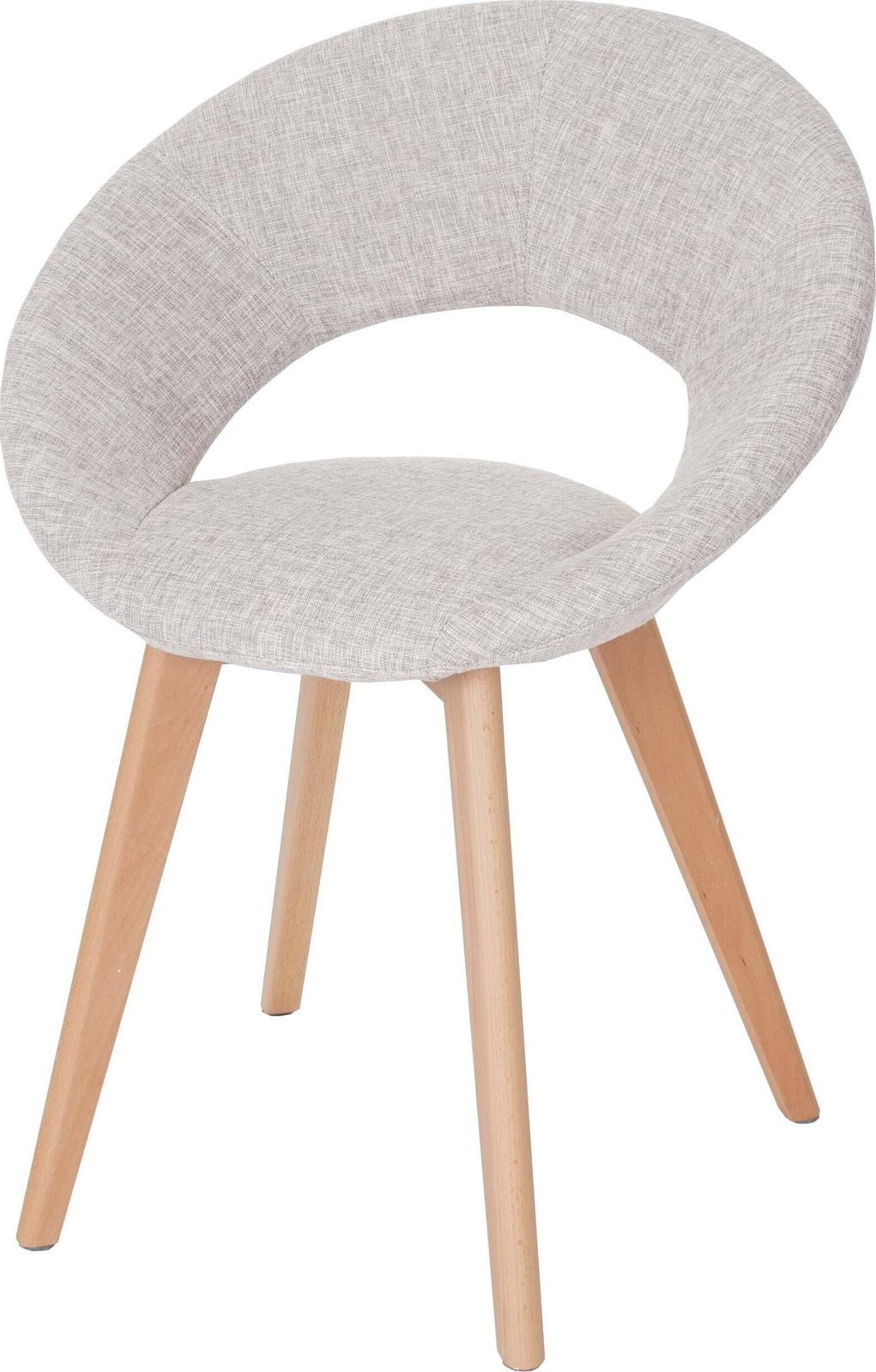Mendler Eetkamerstoel Palermo III Retro Design Textiel Crème/Grijs
