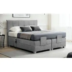 Interbed Boxspringbett BERN 200x200 cm mit Motor grau Coral 75