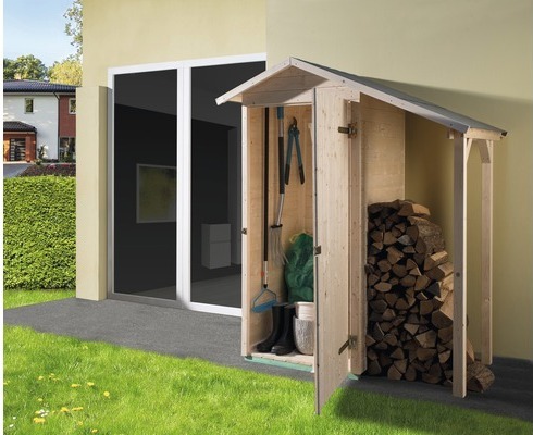 Gartenhaus weka Herzerl ohne Herz mit Fußboden und Schleppdach 162 x 105 cm natur