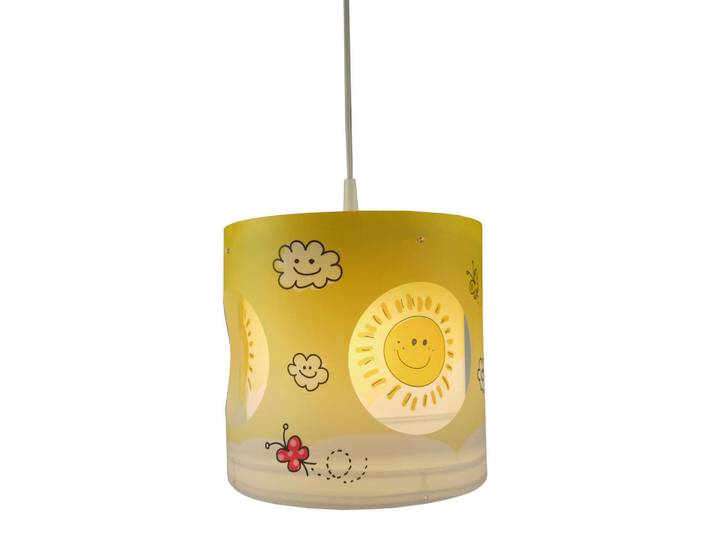 Niermann Kinderhängeleuchte Sunny, Mehrfarbig, Kunststoff, Kinder, zylindrisch, 27 cm, Lampen & Leuchten, Innenbeleuchtung, Kinderzimmerlampen, Kinderhängeleuchten