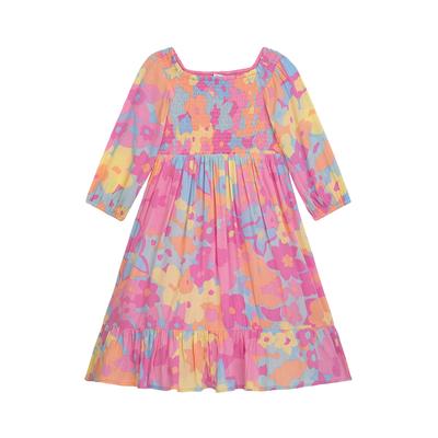 Sommerkleid DANAMADE "DANAMADE Dresses DLILLY", Mädchen, Gr. 122, bunt (multicolor), Obermaterial: 100% Viskose. Futter: 100% Baumwolle, Kleider Sommerkleid