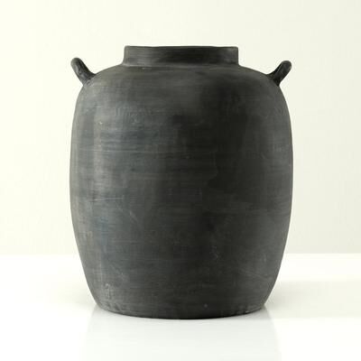 Artissance 13 Inches High Earthy Gray Vase with Two Handles