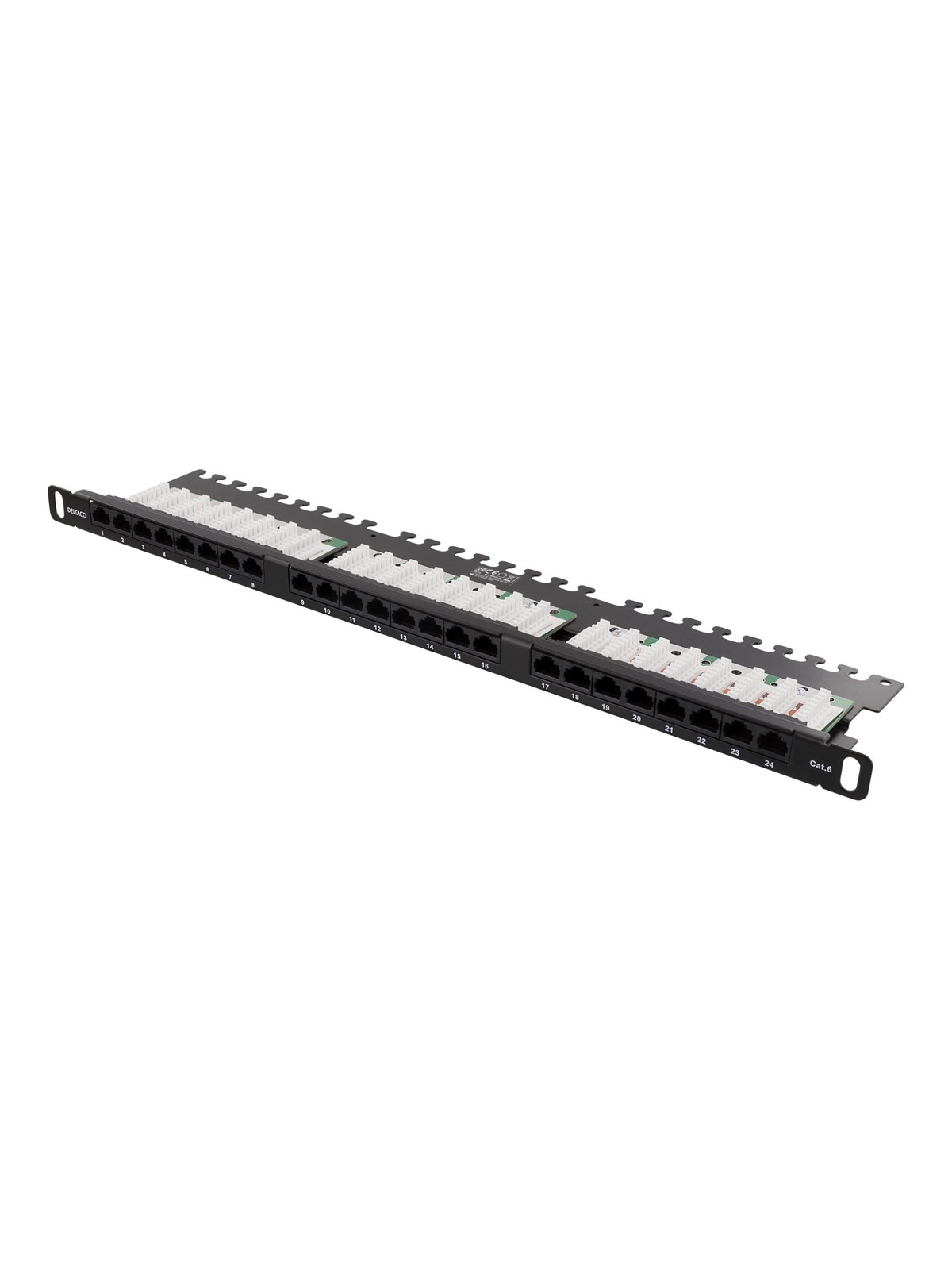 Deltaco UTP Patchpanel 24xRJ45 Cat6 Krone-termin