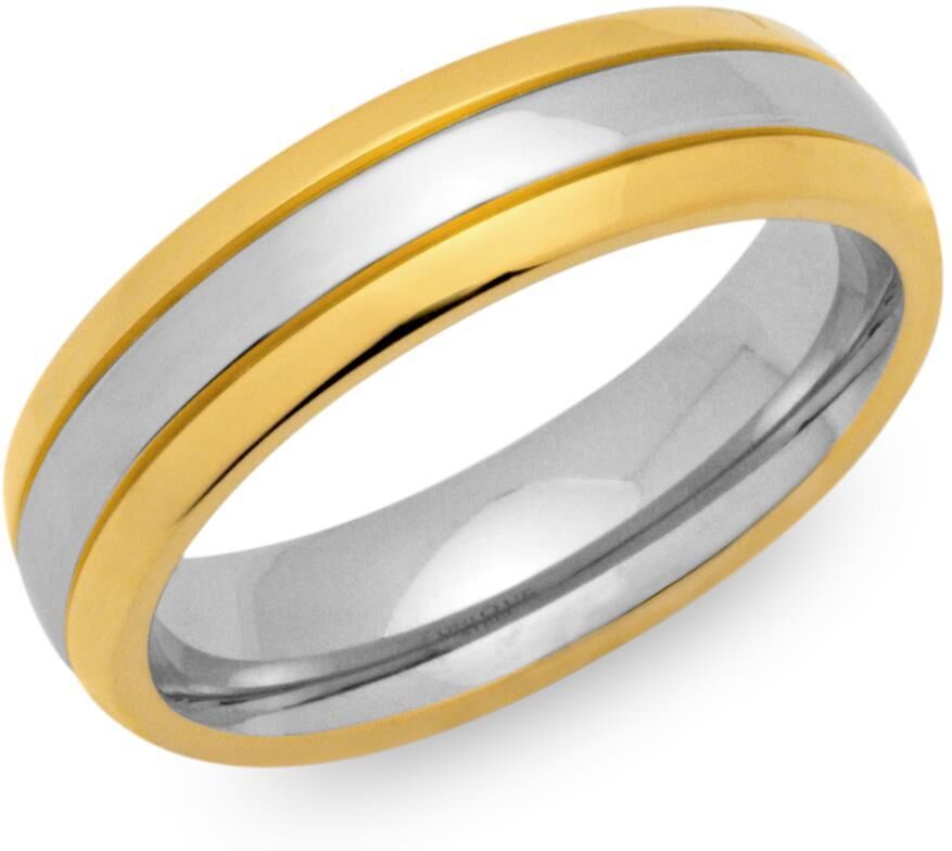 Unique Moderner vergoldeter Edelstahlring silber-gold