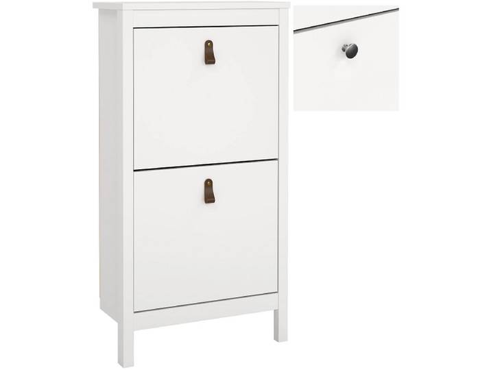 Schuhmöbel MADRID 12 Paar Schuhe 2 Klappen weiss