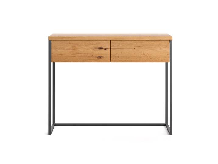 Console Avann de style industriel 80 cm Bois de chêne massif