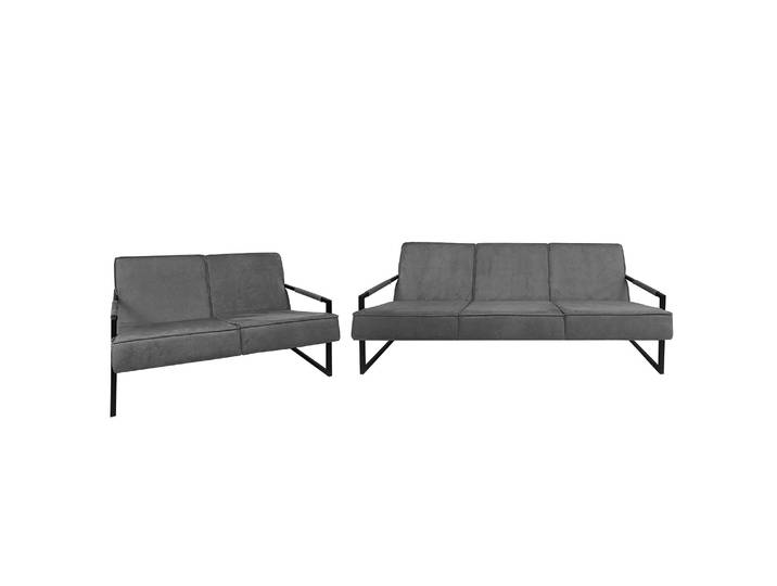Polstergarnitur Manchester IV 3-2 Grau/Grau Webstoff Industrial