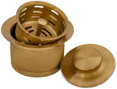 Ruvati Extended Garbage Disposal Flange with Deep Basket and Stopper – Brushed Gold – RVA1052GG - Stainless Steel