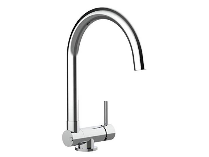 Unterfenster Küchenarmatur Wasserhahn Küchenmischer mit schwenkbarem Auslauf - Gesamthöhe abgeschwenkt nur 45mm // Auslauf drehbar 360° - Chrom