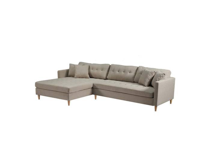 ebuy24 Ecksofa Stoff sandfarben, Sandfarben, L-Form, 290x177 cm, Wohnzimmer, Sofas & Couches, Wohnlandschaften, Ecksofas