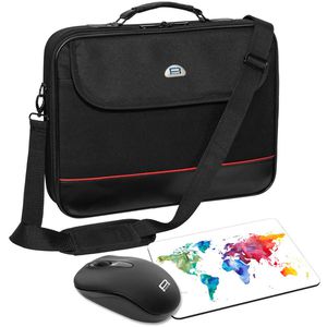 Pedea Laptoptasche Trendline Starterset, schwarz, bis 17,3 Zoll, mit Maus und Mauspad