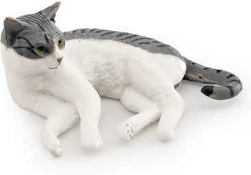 Inspire Curations Cute Lying Orange Cat Figurine Realistic Resin Cat Desk Decor Mini Pet Ornament 7