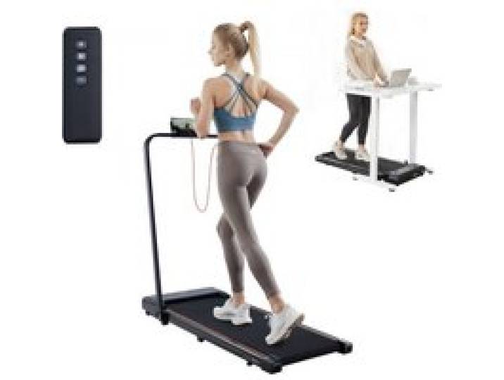 VEVOR Walking Pad Laufband unter den Schreibtisch, Laufband zum Arbeiten, klappbares Laufband mit 120 kg Tragkraft, tragbares 2 in 1 Pad mit 2,5 PS, Griffstange Fernbedienung LED-Anzeige 1-10 km/h