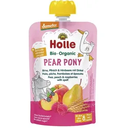 Pouchy - Pear Pony Birne, Pfirsich & Himbeere mit Dinkel