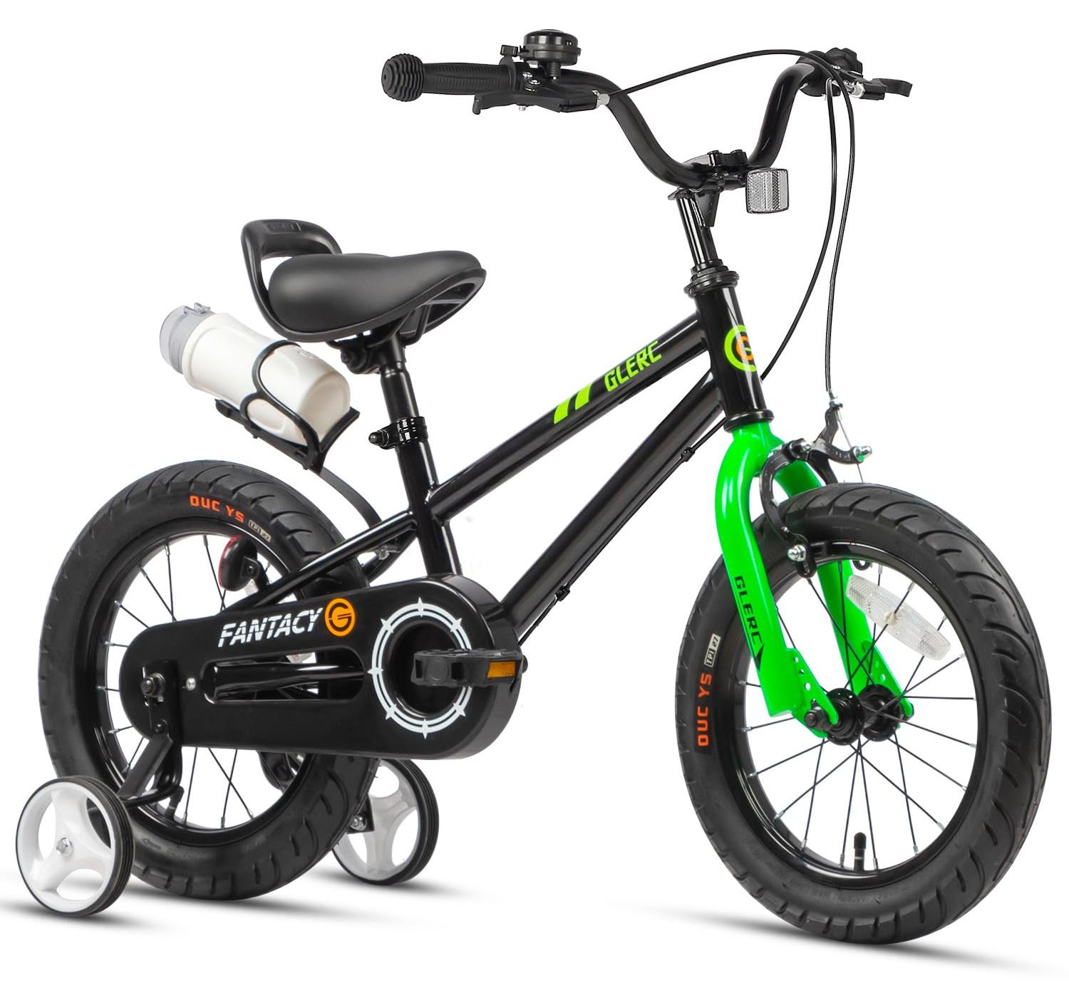 Kinderfahrrad 16 Zoll, Jungen & Mädchen, mit Stützrädern, Schwarz