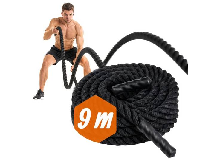Relaxdays Battle Rope mit Griffen