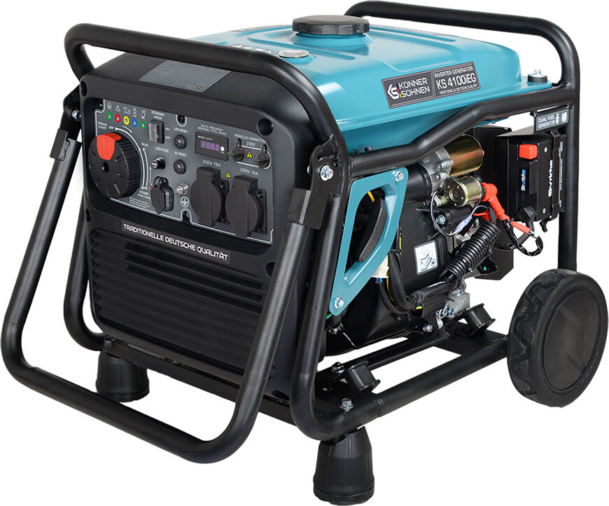 KÖNNER & SÖHNEN Stromerzeuger KS 4100iE G 4,00 in kW, (DUAL-FUEL Benzin/LPG Invertergenerator, 2 USB-Anschlüsse, LED-Anzeige), ECO-Modus