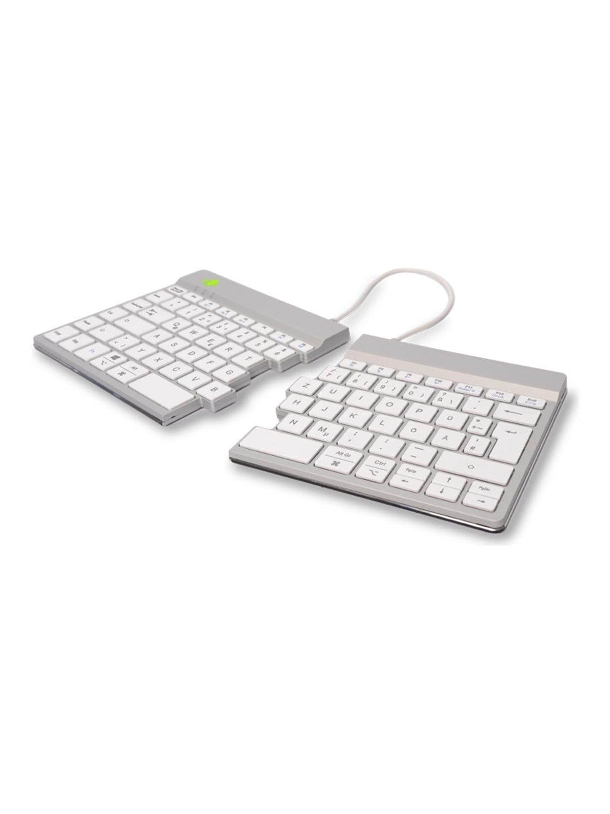 R-Go Tools R-Go Split Break - keyboard - with integrated break indicator - QWERTZ - German - white - Tastatur - Deutsch - Weiss