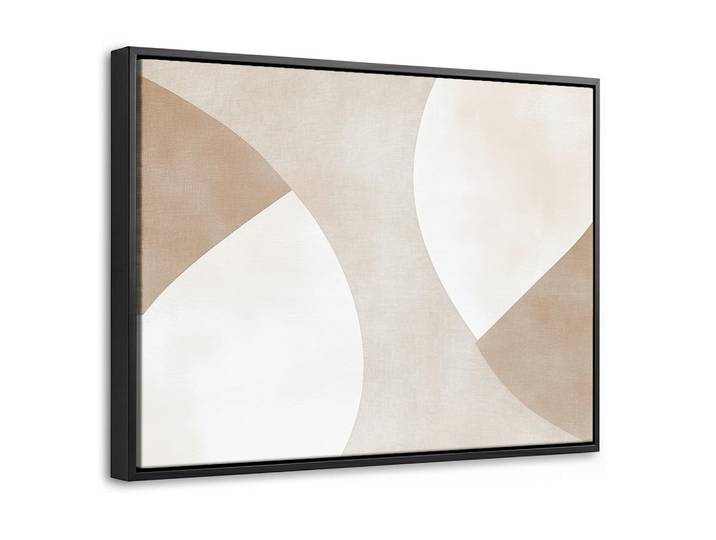 MuchoWow Leinwand Bilder mit Rahmen - Braun - Japandi - Abstrakt - 40x30, Sandfarben, Rechteckig, 40x30 cm, gerahmt, Bilder & Rahmen, Bilder, Leinwandbilder