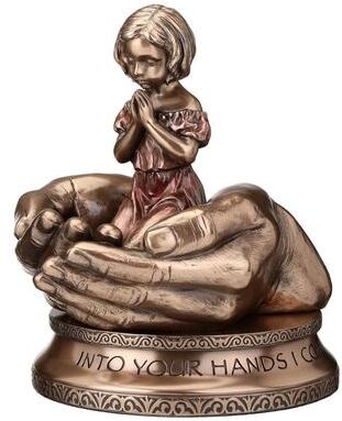 Veronese Design 5.71 inches Height Cold Cast Bronze Little Girl Kneeling Prayer Into Bronze Finish Figurine