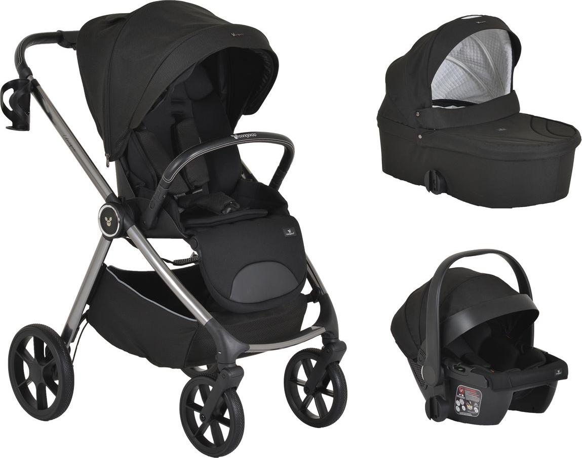Cangaroo Kombikinderwagen Unique 3 in 1 Babyschale Stoßdämpfer PolyurethanRäder Tasche