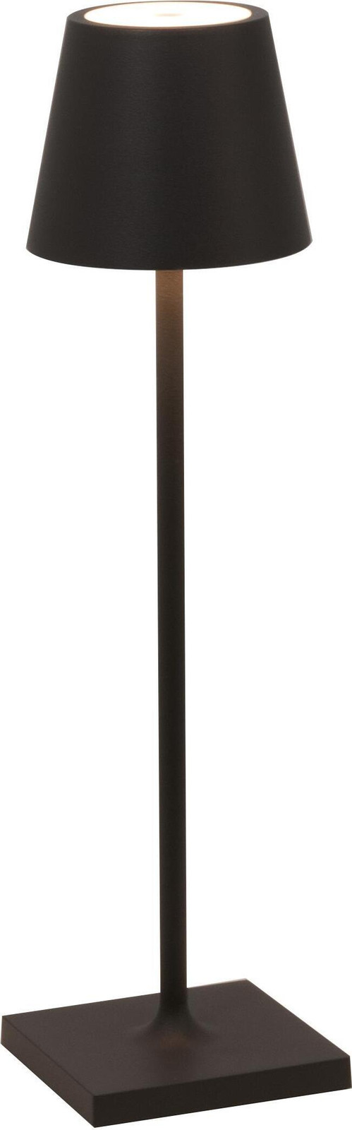 Zafferano Poldina Pro Micro LED-tafellamp zwart, dimbaar en oplaadbaar