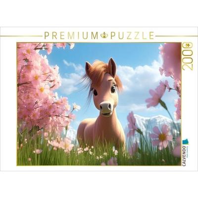 CALVENDO Puzzle Pony Dreamy unter blühenden Bäumen | 2000 Teile Lege-Größe 90x67cm Foto-Puzzle für glückliche Stunden