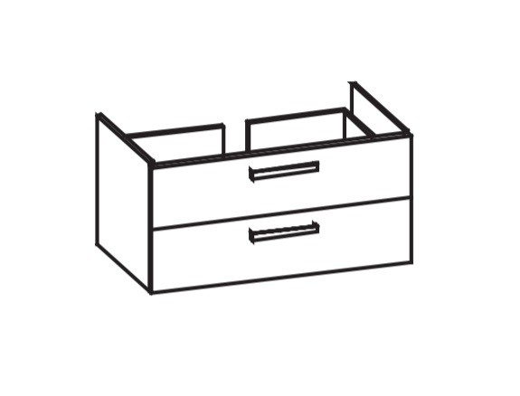 Artiqua 411 Waschtischunterschrank für D-Code 034210 Eiche Ribbeck quer NB, 411-WU2L-D32-7187-444 411-WU2L-D32-7187-444