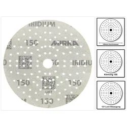 Mirka, Schleifmittel, IRIDIUM Schleifscheiben Grip 150mm K150, 100Stk. ( 246CH09915 ) (150, K150)
