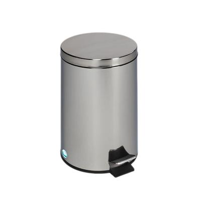PROREGAL Robuster Tretabfallsammler mit Fußpedal & Inneneimer mit Griff | 12 Liter, HxBxT 40x25x25cm | Edelstahl | Silber | Mülleimer Abfalleimer