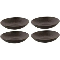 Palmer tiefe Teller Set Ruston, 4 x Suppenteller aus Steinzeug Ø  22 cm, Spülmaschinen-, Ofen- & Mikrowellenfest, Moderne Pasta-Teller, Steinzeug