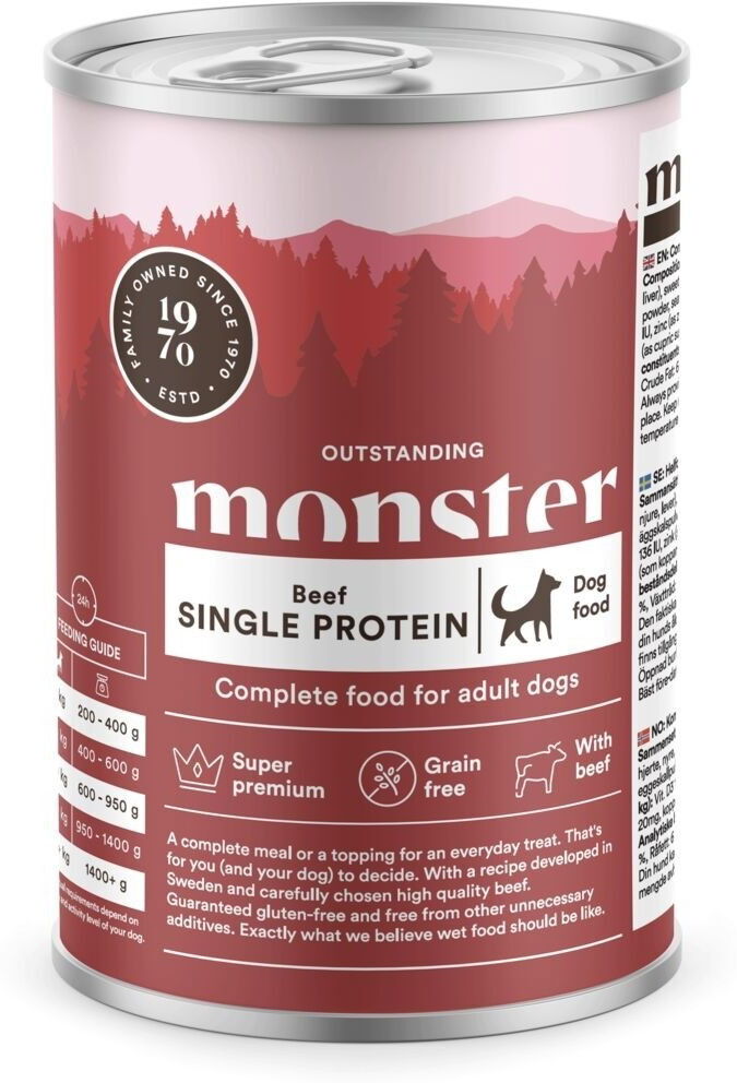 Monster Pet Food Monster Dog Adult Single Protein Beef 400 G