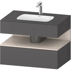 Duravit Collection One Einbauwaschtisch mit Konsolenwaschtischunterbau, 800x550x600mm, Nische Taupe Matt, QA4785091490000, Farbe: Graphit matt