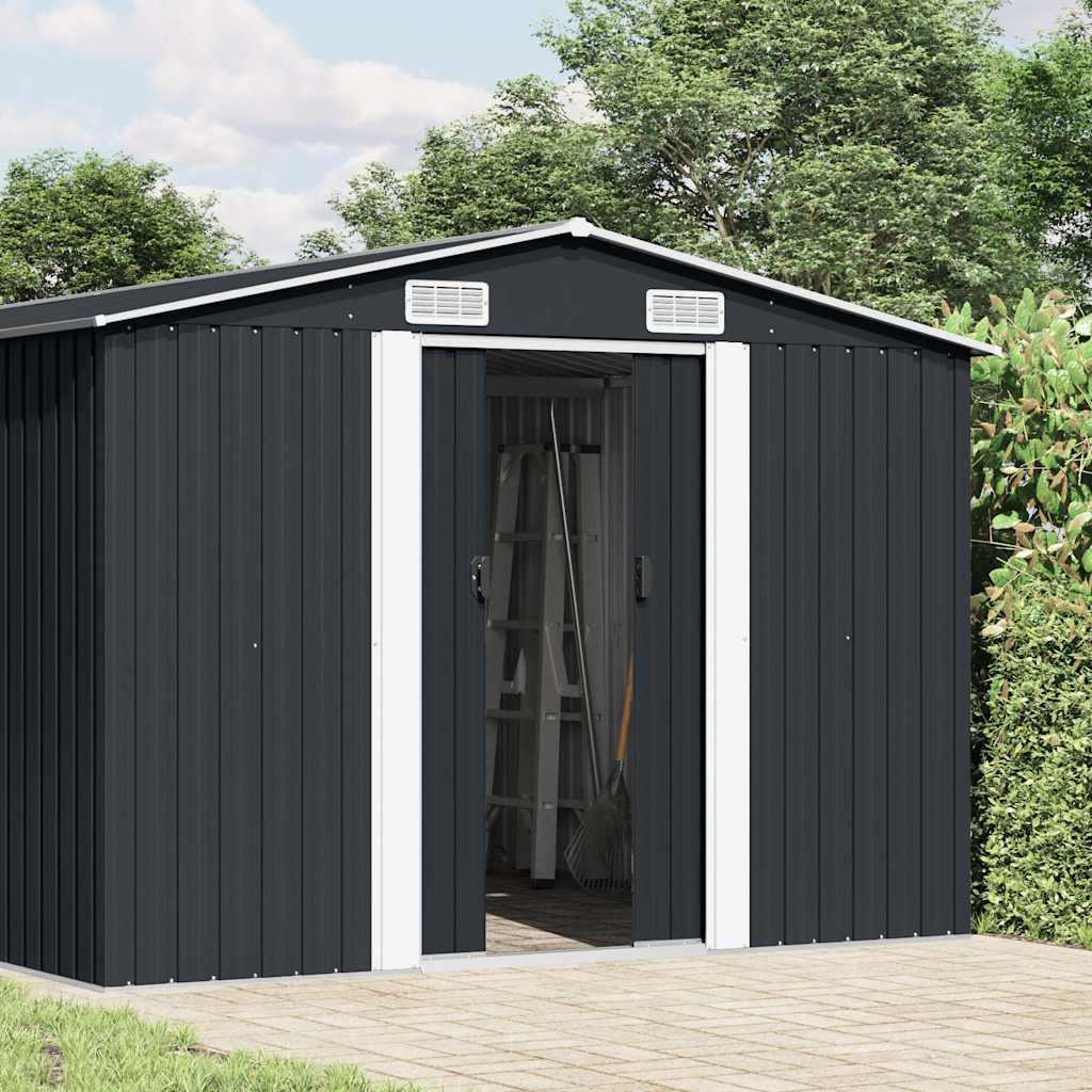 vidaXL Gerätehaus 257x489x181 cm Metall Anthrazit