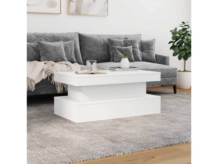 Black Month  Petite Table Basse BURKE Table d'Appoint avec lumières LED - blanc 90x50x40 cm - LL2850