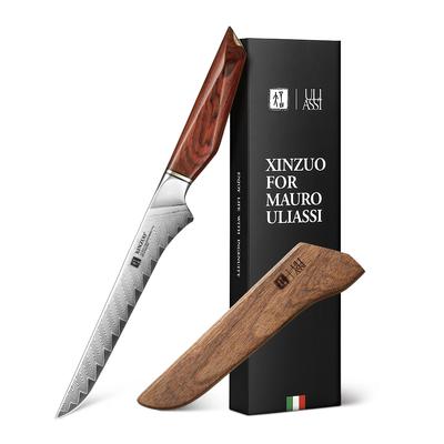 XinZuo - Damast Ausbeinmesser 16 cm - X03 Xing Serie - Mauro Uliassi (3-Sterne-Michelin-Koch)