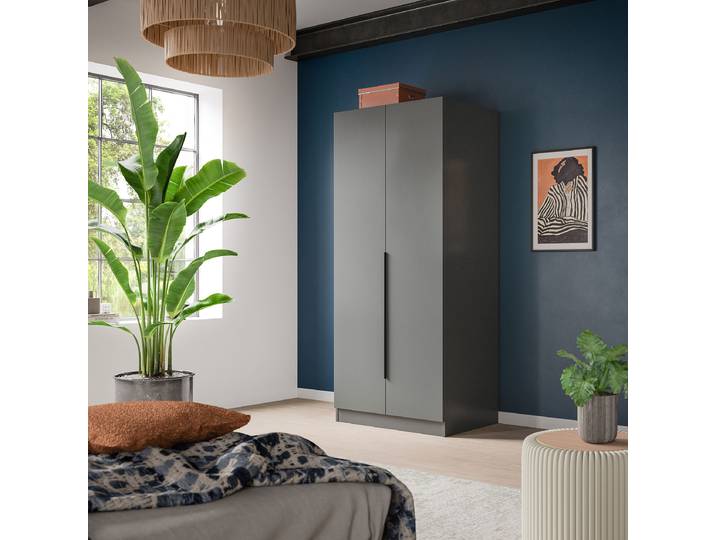 Drehtürenschrank Kopenhagen 80cm Grau/Anthrazit