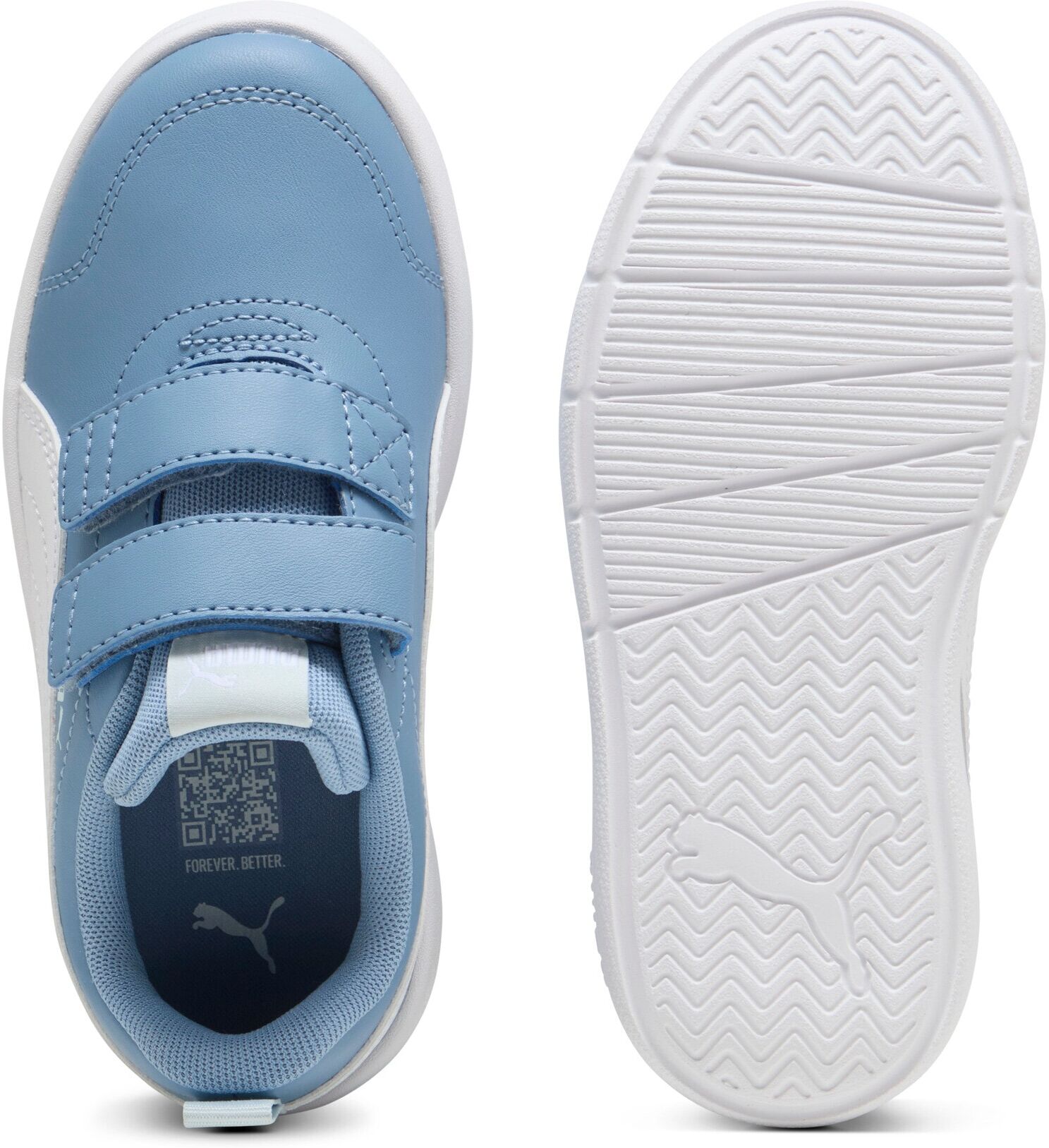 Sneaker PUMA "COURTFLEX V3 V PS", Jungen, Gr. 33, blau (zen blau, puma weiß), Synthetik, Schuhe Sneaker, für vielseitige Aktivitäten, mit Textil-Innenfutter zen blau, puma weiß 33