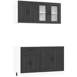 vidaXL 4-tlg. Küchenschrank-Set Kalmar Schwarz Holzwerkstoff