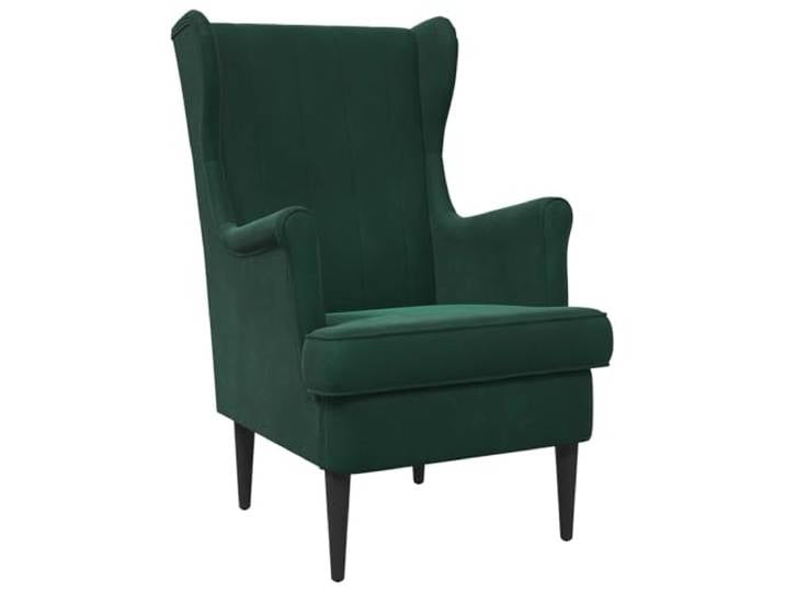 Sessel Dunkelgrün Velours mit Ersatzkissen, Gestell Metall und Holz Weicher Samt, stabile Konstruktion, einfache Montage, universelles Design