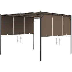 vidaXL Gartenpavillon mit Seitenvorhang 3x3x2,25 m Taupe