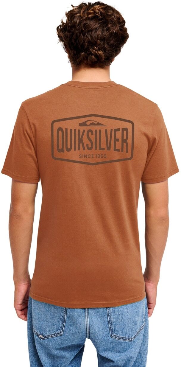 T-Shirt QUIKSILVER "Ev Surf Garage", Herren, Gr. M, braun (rawhide), Obermaterial: 70% Baumwolle, 30% Baumwolle., Shirts T-Shirt rawhide M