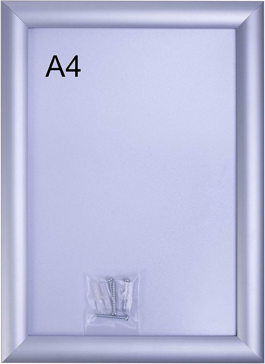 Aluminium Posterlijst A4 Wissellijst Zilverkleurig met 25mm Profiel