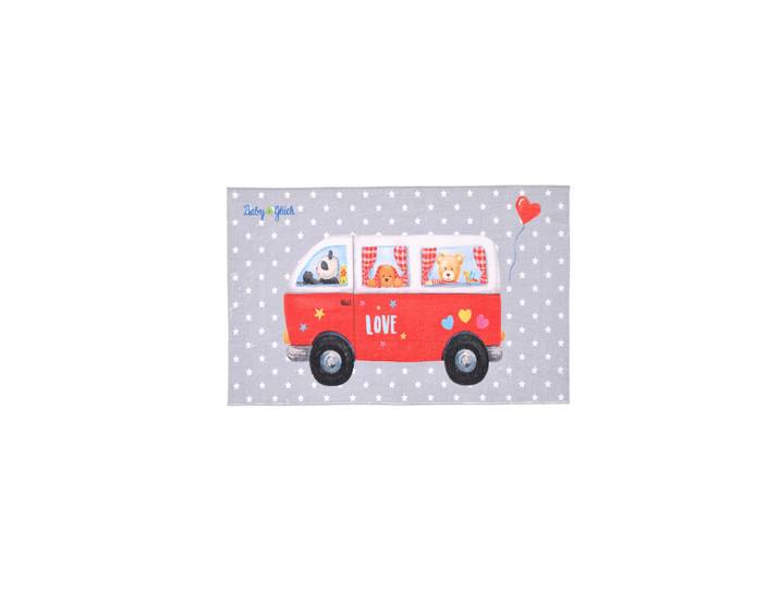Kinderteppich Baby Glück, Mehrfarbig, Auto, rechteckig, 100x160 cm, Oeko-Tex® Standard 100, für Fußbodenheizung geeignet, pflegeleicht, Teppiche & Böden, Teppiche, Teppich Kinderzimmer