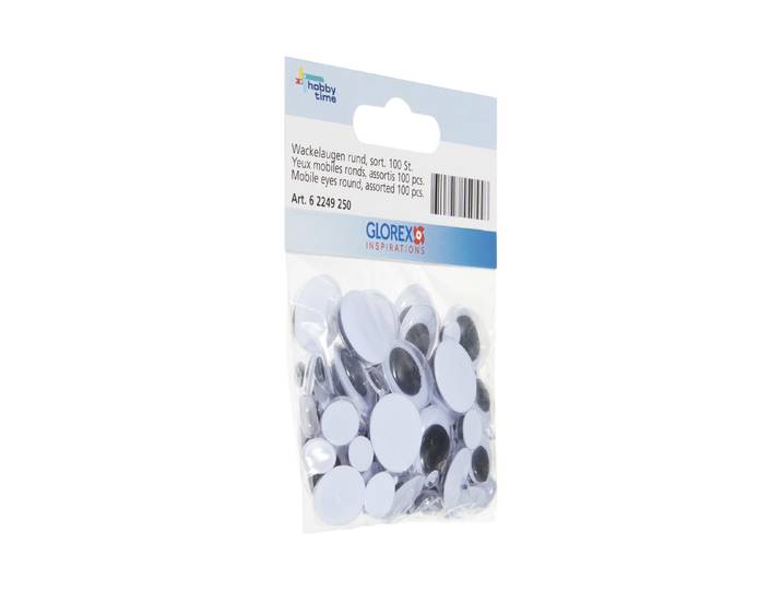 Glorex Wackelaugen Rund 100 Stück