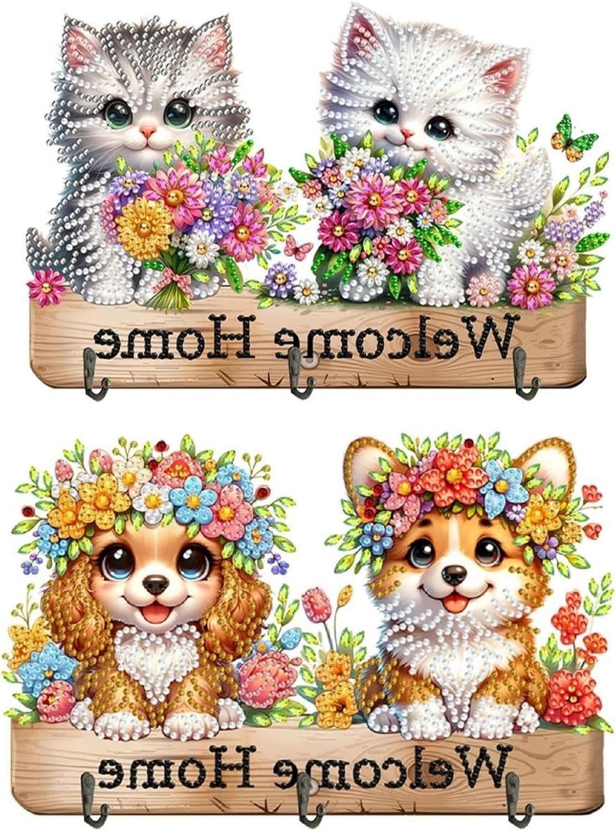 Diamond Art Haken - Zelfklevende Diamant schilderij hangers - 2 stuks - Multicolor