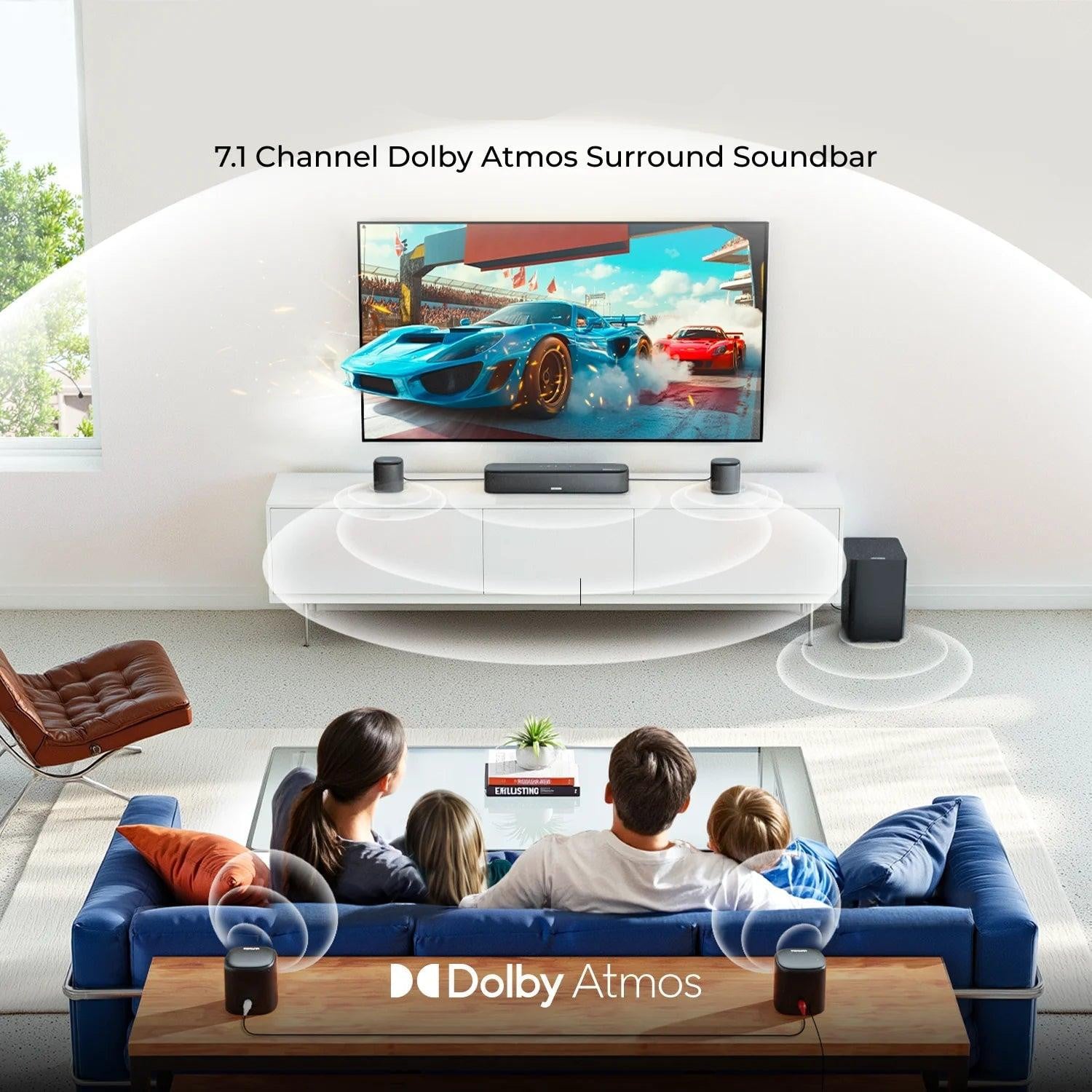 Selius Soundbar 7.1ch Surround Sound-Systeem met Subwoofer en Dolby Atmos