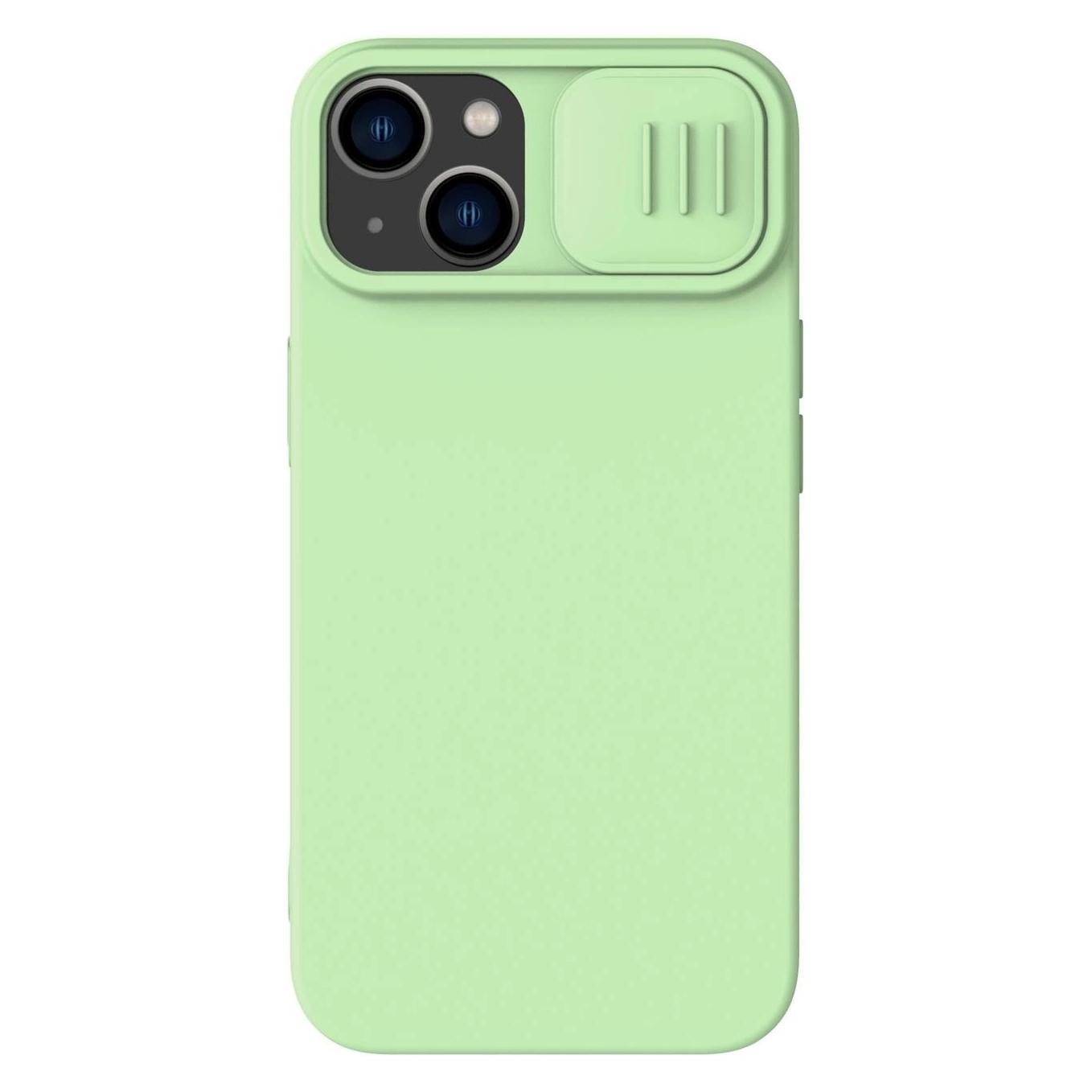 Nillkin CamShield Silk Silikonhülle für iPhone 14 Plus Cover mit grüner Kameraabdeckung (Apple iPhone 14 Plus) (NLK853)