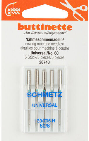buttinette Nähmaschinennadeln "Universal", Stärke: 60, Inhalt: 5 Stück